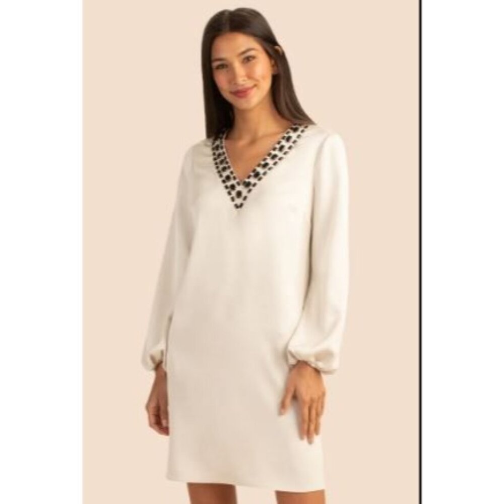 NWT Trina Turk Beaming Shift Dress Oyster Pearl Size 10